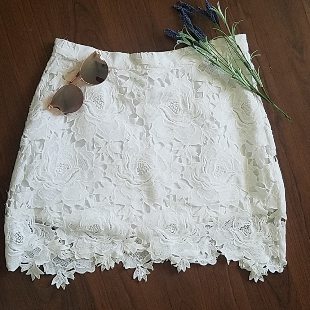 White Rose Lace Topshop skirt